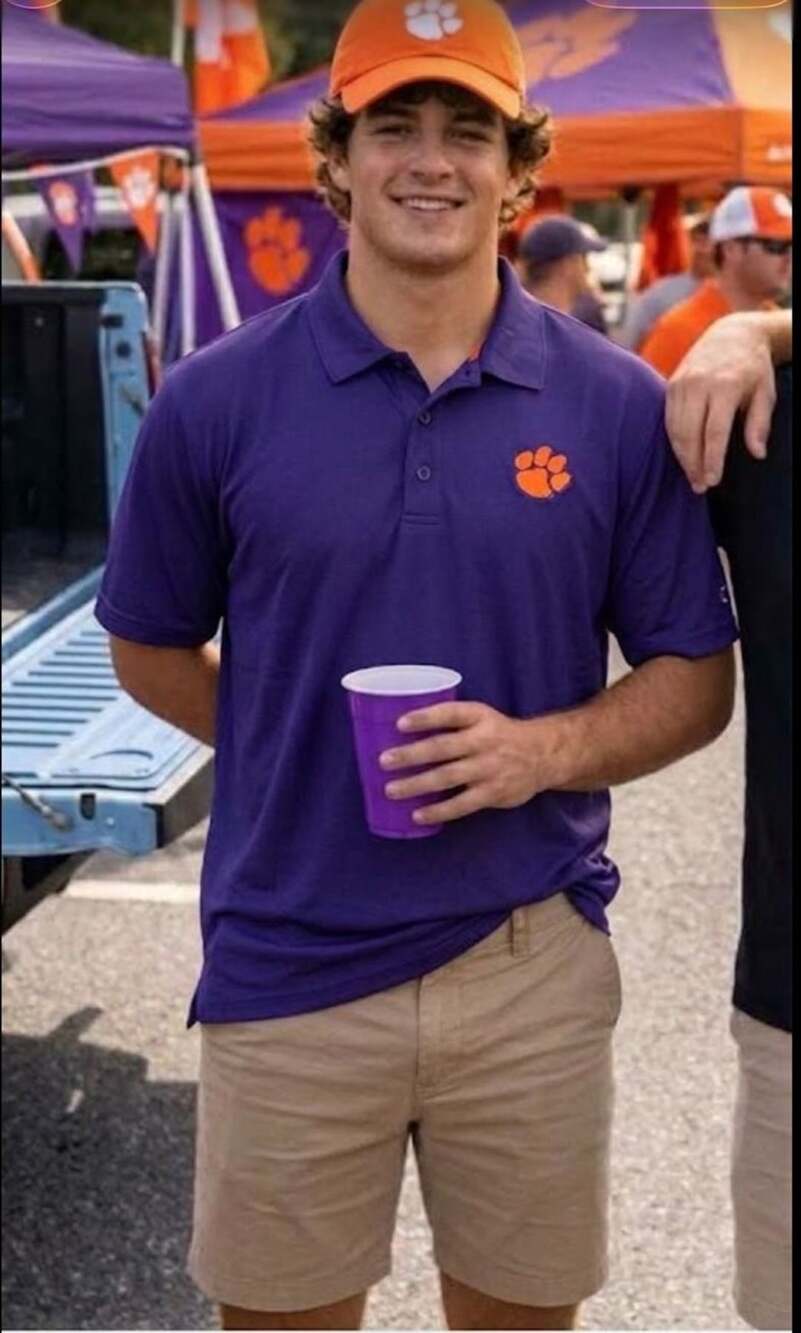 Champion Clemson Tigers Purple Polo Shirt XL